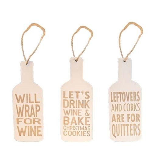 3 Set Wine & Cookies Ornaments