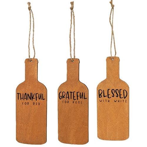 3 Set Wine Blessings Bottle Ornaments - The Fox Decor