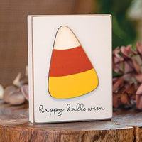 Happy Halloween Candy Corn Block - The Fox Decor