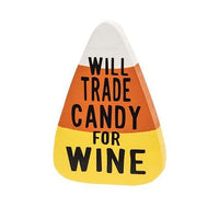 Will Trade Candy For Wine Chunky Candy Corn Sitter 3 Asstd - The Fox Decor