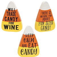 Thumbnail for Will Trade Candy For Wine Chunky Candy Corn Sitter 3 Asstd