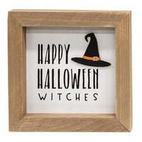 Thumbnail for Happy Halloween Witches Framed Sign - The Fox Decor