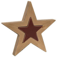 2 Set Burgundy & Mustard Cutout Stars - The Fox Decor