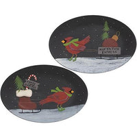 North Pole Express Cardinal Oval Plate 2 Asstd - The Fox Decor