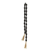 Thumbnail for Black Oval Bead Garland w Tassels