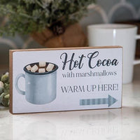 Hot Cocoa With Marshmallows Block Sign - The Fox Decor