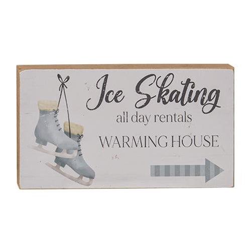 Ice Skating Rentals Block Sign - The Fox Decor