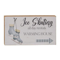 Thumbnail for Ice Skating Rentals Block Sign - The Fox Decor
