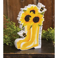 Hello Sunshine Sunflower Boots & Bees Chunky Sitter - The Fox Decor