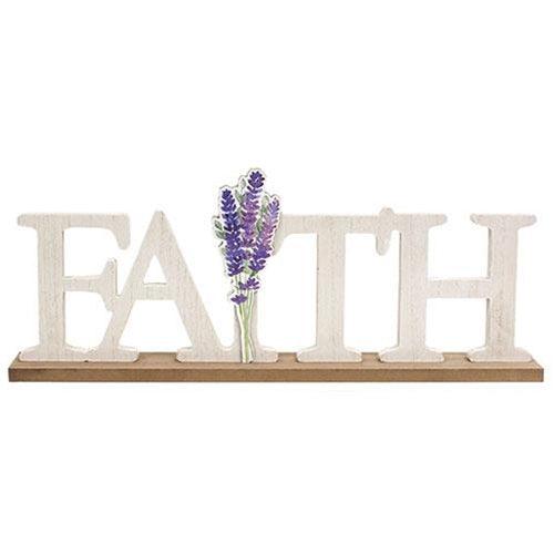 Faith & Lavender Wooden Cutout Sitter - The Fox Decor