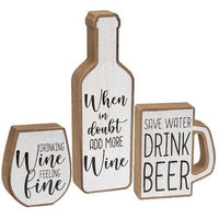 3 Set Distressed Wooden When In Doubt Blocks - The Fox Decor