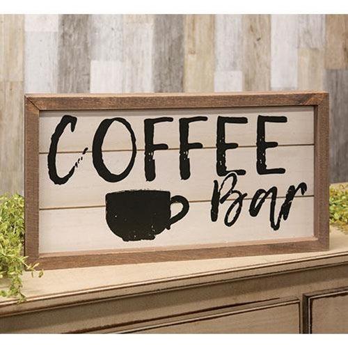 Coffee Bar Shiplap Look Framed Sign - The Fox Decor