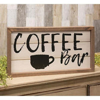 Coffee Bar Shiplap Look Framed Sign - The Fox Decor