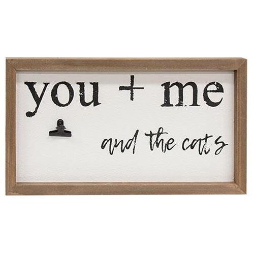 You + Me and the Cat Framed Sign w Photo Clip - The Fox Decor