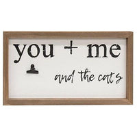 You + Me and the Cat Framed Sign w Photo Clip - The Fox Decor
