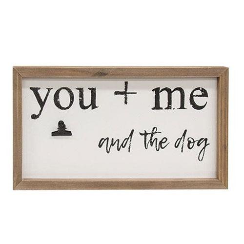 You + Me and the Dog Framed Sign w Photo Clip - The Fox Decor