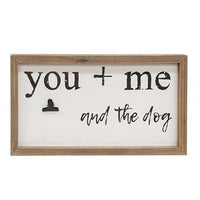 You + Me and the Dog Framed Sign w Photo Clip - The Fox Decor