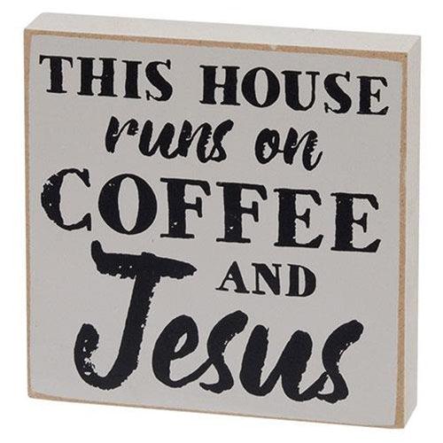 Coffee & Jesus Square Block 3 Asstd - The Fox Decor