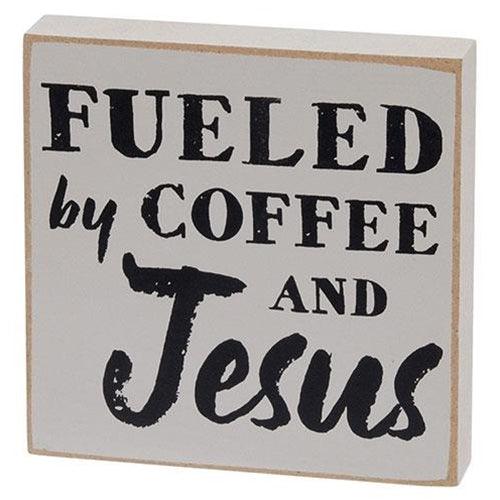 Coffee & Jesus Square Block 3 Asstd - The Fox Decor