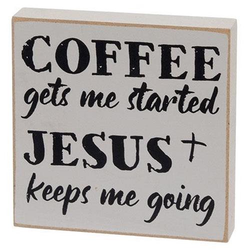 Coffee & Jesus Square Block 3 Asstd - The Fox Decor