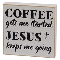 Coffee & Jesus Square Block 3 Asstd - The Fox Decor