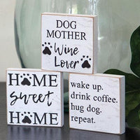 Dog Mother Square Block 3 Asstd - The Fox Decor