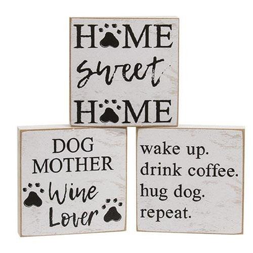 Dog Mother Square Block 3 Asstd - The Fox Decor