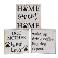 Dog Mother Square Block 3 Asstd - The Fox Decor