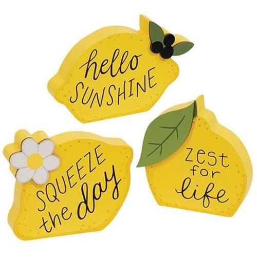 3 Set Lemon Sayings Chunky Sitters - The Fox Decor