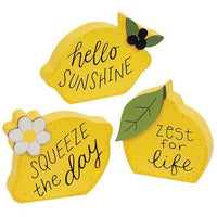 3 Set Lemon Sayings Chunky Sitters - The Fox Decor