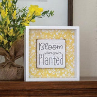 Bloom Where You're Planted Shadowbox Sign - The Fox Decor
