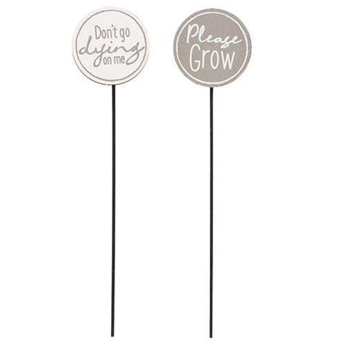 Please Grow Plant Stake 2 Asstd - The Fox Decor