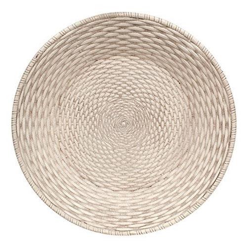 Antiqued White Basket Weave Plate - The Fox Decor