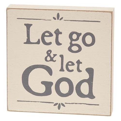 Let Go & Let God Square Block 3 Asstd - The Fox Decor