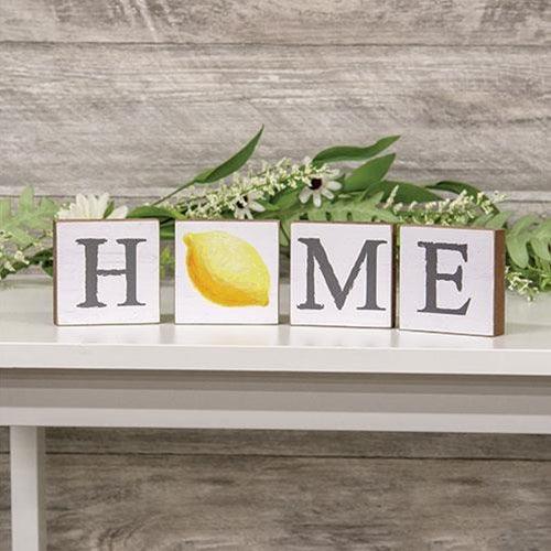 4 Set Lemon Home Blocks - The Fox Decor