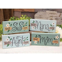 Thumbnail for Best Lady Ever Floral Block 4 Asstd - The Fox Decor