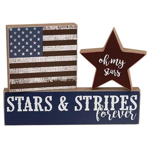 3 Set Stars & Stripes Forever Blocks - The Fox Decor