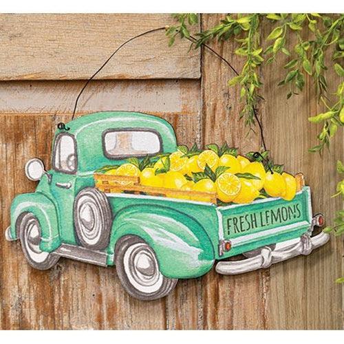 Fresh Lemons Wooden Truck Hanger - The Fox Decor