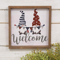Gnome USA Welcome Framed Sign - The Fox Decor