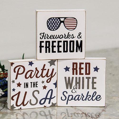 Fireworks & Freedom Square Block 3 Asstd - The Fox Decor