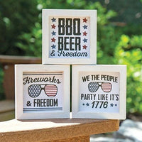 Party Like It's 1776 Mini Square Frame 3 Asstd - The Fox Decor