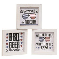 Party Like It's 1776 Mini Square Frame 3 Asstd - The Fox Decor