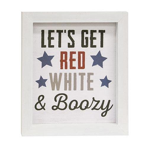 Red White & Boozy Framed Sign - The Fox Decor