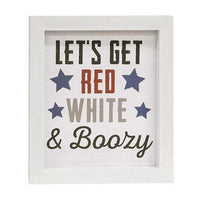 Red White & Boozy Framed Sign - The Fox Decor