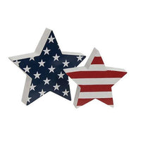 2 Set Stars & Stripes Star Sitters - The Fox Decor