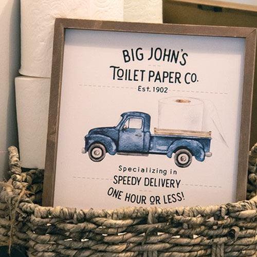 Big John's Toilet Paper Co Framed Sign - The Fox Decor
