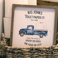 Big John's Toilet Paper Co Framed Sign - The Fox Decor