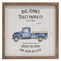 Big John's Toilet Paper Co Framed Sign - The Fox Decor