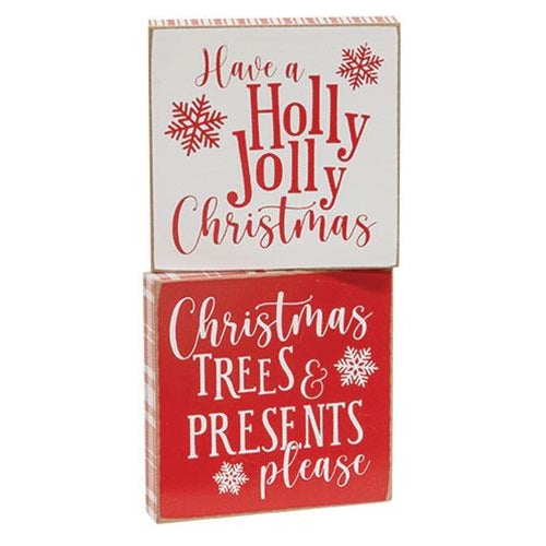 Holly Jolly Christmas Trees Square Block 2 Asstd