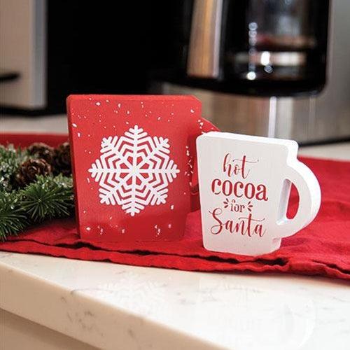 2 Set Hot Cocoa For Santa Chunky Cup Sitters - The Fox Decor